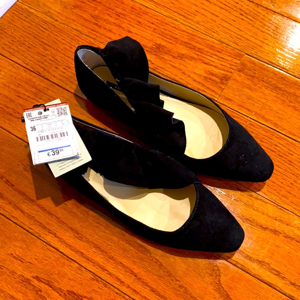 Zara leather ballerina slipper